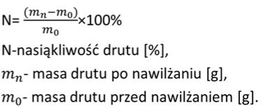 wzór na nasiąkliwość drutu